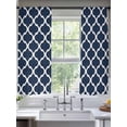 thumbnail image 2 of Navy Blue Morocco Pattern Sheer Curtains 63 Inch Length 2 Panels Set for Living Room/Bedroom, White Moroccan Geometric Art Curtain Sheers Drapes Rod Pocket Curtains Window Treatment Set 52''x63''x2, 2 of 7