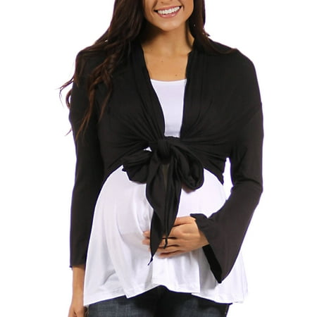 Women's Maternity Plus Tie-front Shrug