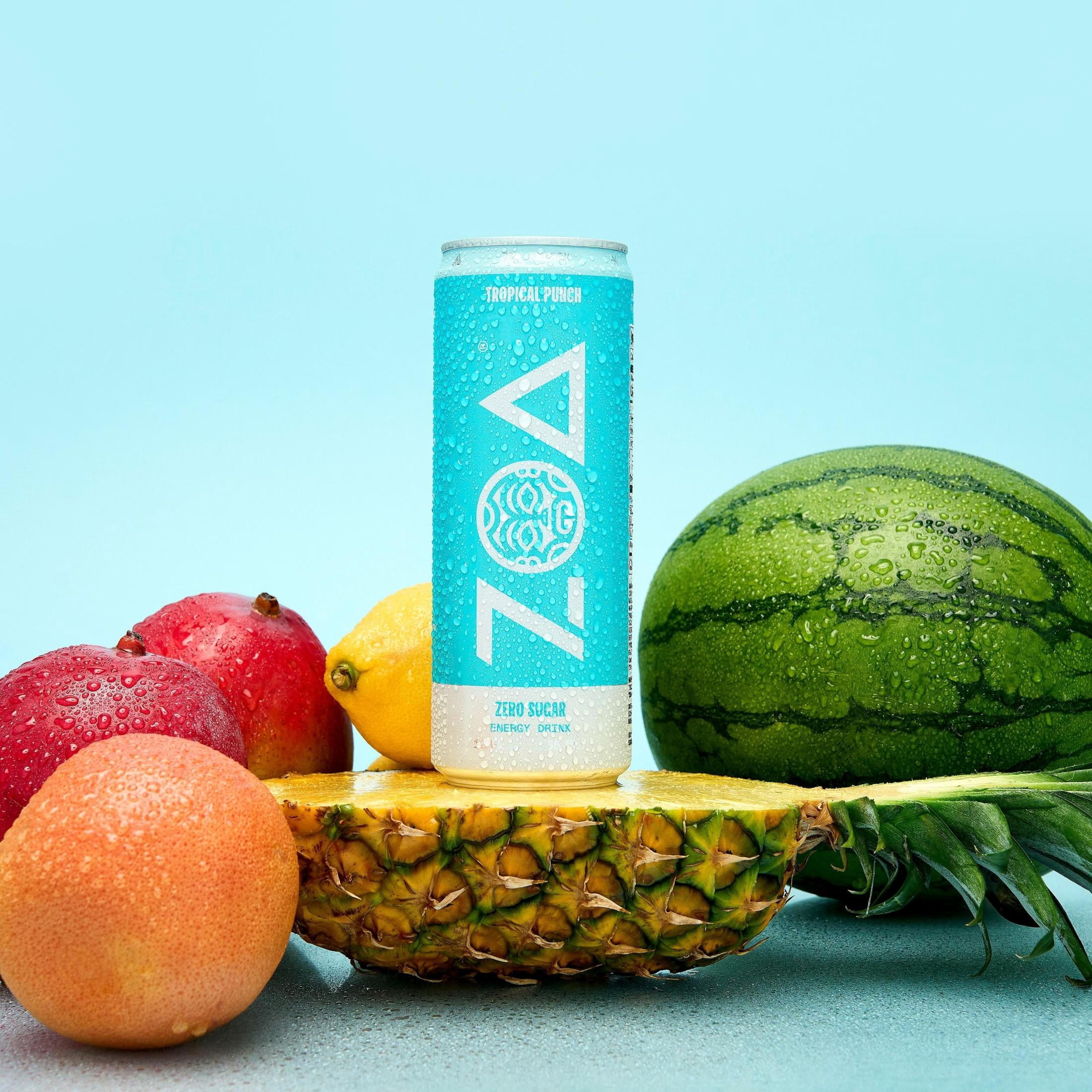 Zoa Tropical Punch Zero Sugar, 12 fl oz Aluminum Can, 0% ABV