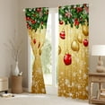 thumbnail image 3 of jejeloiu Christmas Ball Curtains Pack of 2 (42x84 Each),Merry Xmas Holiday Curtains Blackout,Gold Red Green Bedroom Curtains For Children,Breathable Home Decor, 3 of 6