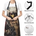 thumbnail image 6 of Lsque Bald Eagle Soldier Waterproof Apron Chef Aprons for Men Heavy Duty Chemical Work Apron Extra Long Grilling Aprons with Adjustable Bib Apron, 6 of 9