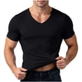 thumbnail image 6 of Agkizg Men Compressions Ice Silk T Shirts, V Neck Short Sleeve Solid Seamless Tops High Stretch Quickly Dry Athletic Tees for Gym Workout Outdoor Running Summer Undershirts, 6 of 6