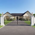 thumbnail image 6 of Chery Industrial 18x8 ft Dual Swing Driveway Steel Gate with Deer Design, 6 of 7