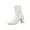 White, variant on Willtoo Ankle Boots for Women Chunky Block Heel Boot Stretchy Breathable Knit Sock Booties for Fall Slip On Comfortable Winter Bootie 2026 Trendy