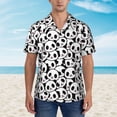 thumbnail image 2 of Fotbe Cute Panda Face Camisa Hawaiana para Hombre Unisex – Camisa Casual de Verano con Botones de Manga Corta de Algodón y Lino,XX-Large, 2 of 7