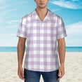 thumbnail image 4 of Haiem Purple Checkboard Printed Hawaiian Shirt for Men - Men’s Casual Beach Summer Shirts - Stretch Fabric with Modern Fit-3X-Large, 4 of 9