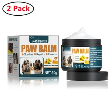 2 Pack Dog Paw Balm, Relief for Dry Nose, Paws, & Cracking Skin, 100% Natural Ingredients Including Beeswax, Coconut Oil