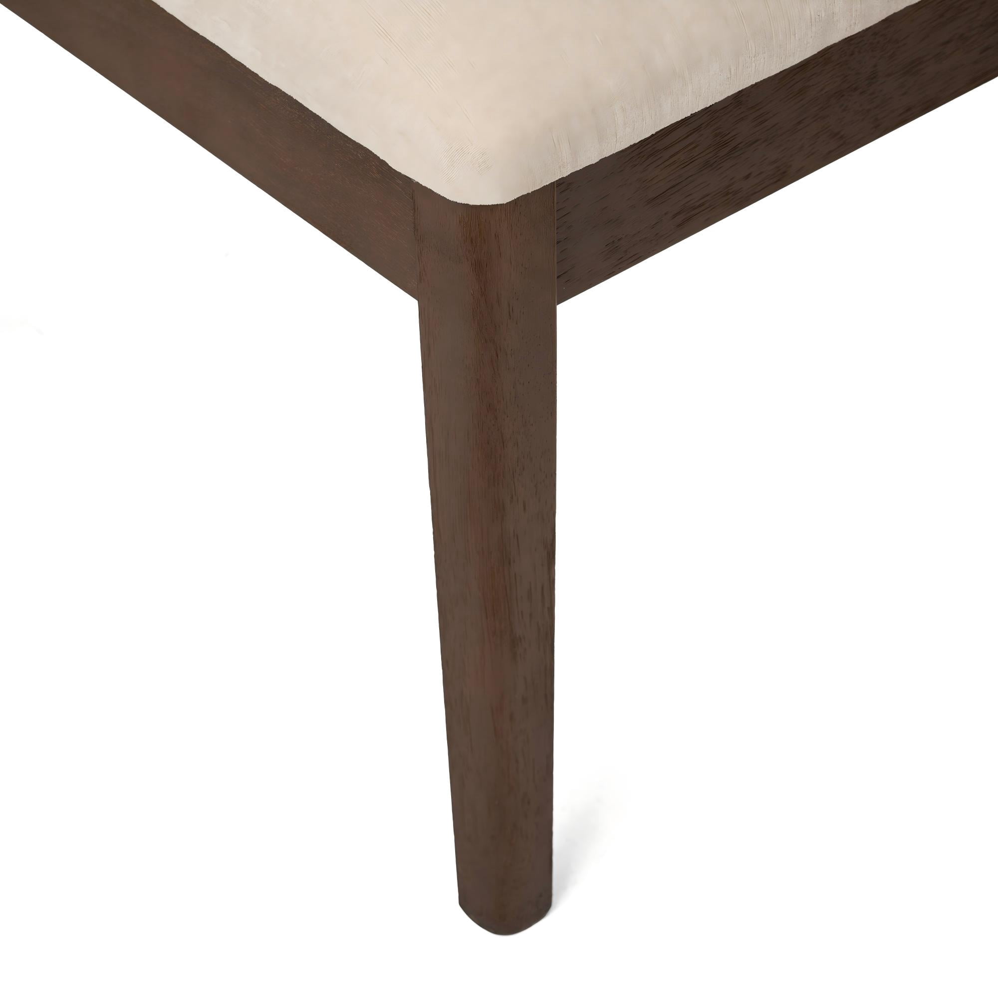 GARITIN Set of 2 Compact Rubber Wood Dining Chairs, 18.5 Inch Upholstered Fabric Kitchen Chairs, Ergonomic Side Chairs for Small Apartment Cafe Home, Walnut