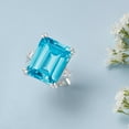 thumbnail image 5 of Ross-Simons 17.00 Carat Simulated Aquamarine and .30 ct. t.w. CZ Ring in Sterling Silver, Women's, Adult, 5 of 8