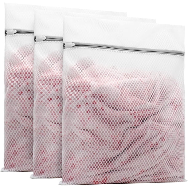Bolsas de lavandería de malla de nido de abeja duraderas, 3 uds., para prendas delicadas, 16x20 pulgadas (3 grandes), bolsas de lavandería de malla de nido de abeja duraderas