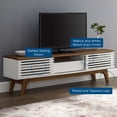 thumbnail image 4 of Media TV Stand Console Table, Wood, Brown Walnut White, Modern Contemporary Urban Design, Living Lounge Room Hotel Lobby Hospitality, 4 of 10