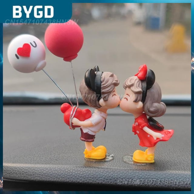Portable Car Ornament Auto Rearview Mirror Pendant Cute Cartoons Universal Anime Couples For Car Auto Internal Decoration Resin03United States He Qiyong unisex