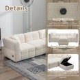 thumbnail image 4 of Harper & Bright Designs 3 Seater Sectional Sofa with Movable Storage Ottoman and 2 USB Ports, Teddy Fleece Fabric L-Shaped Sectional Sofa Couch with Lumbar Pillows for Living Room, Creamy White, 4 of 18