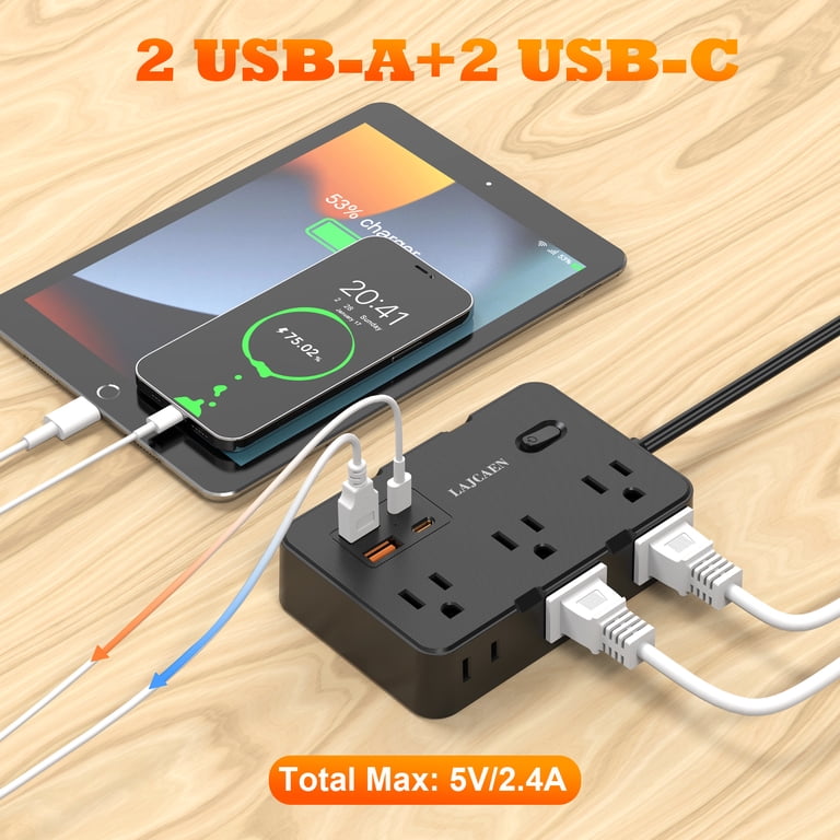 LAJCAEN 10-in-1 Surge Protector Power Strip with USB-C photo 8
