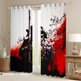 thumbnail image 2 of Manfei Art Samurai Black Out Curtains for Home, Armor Sword Curtains Pack of 2 (42x63 Each) for Office, Black Red White, 2 of 6