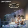 thumbnail image 3 of ACE-LIGHTS, 20" Smart Crystal Ceiling Fan with Dimmable Lights(APP & Remote Control) with Invisible Blades,Adjustable Color Temperature for Living Room,Bedroom,Dining Room,Study Room,Office(Black), 3 of 10