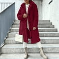 thumbnail image 4 of RYRJJ Womens Winter Coats Faux Fur Fuzzy Sherpa Fleece Jacket Casual Lapel Button Down Long Pockets Warm Teddy Outwear, 4 of 9