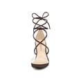 thumbnail image 2 of BLISSFUL STEP Women's Clear Strap Block Heel Lace up Heels Sandals Coffee (Size 7), 2 of 8