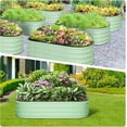 thumbnail image 2 of OUYAWEI 2PC 4.5x2x1.5FT Oval Raised Garden Bed Galvanized Open-Ended Base Olive Green, 2 of 8