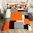 thumbnail image 2 of Erosebridal Futuristic Square Duvet Cover King, Modern Fashion Bedding Sets King Size, Geometry Stripes Decor, Reversible, 2 of 7