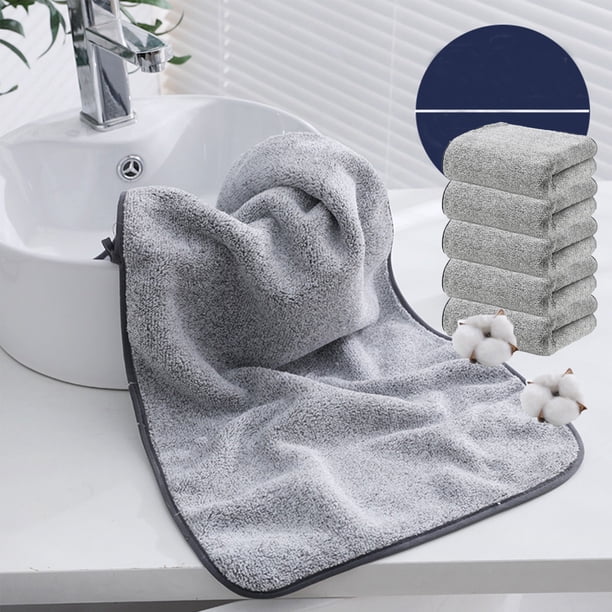 Toalla absorbente, gruesa, sin pelusa, suave, de terciopelo coral, 5 unidades. Toalla facial de poliéster.