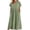 L1-Army Green Dress, variant on NSLGXD Summer Cotton Linen Dresses for Women Empire Waist Flowy Midi Dress Mock V Neck Short Sleeve Lounge Dress with Pockets Blue Dress,Size S-2XL