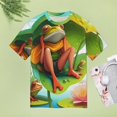 thumbnail image 4 of Frog Lotus Harmony Women's Short Sleeve T-Shirt Crew Neck Casual Summer Trendy Loose Fit Tops, 4 of 7