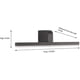 thumbnail image 2 of Luces de pared para baño Lámparas de espejo de baño LED negras Accesorio de iluminación de pared acrílico de metal para interiores 14w 60cm [Clase energética A++], 2 of 5
