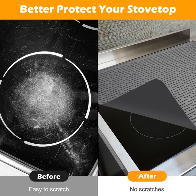 BreaDeep Stove Top Covers Electric Stove Cover - Heat Resistant No Crease Ceramic Glass Top Stove Covers, Flat RV Range Stovetop Protector, Induction Cooktop Oven Mat for Kitchen Appliances,Gray