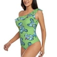 thumbnail image 2 of Gaeub Motorcycle Riding Dinosaur Women's One Shoulder Ruffle Tummy Control Swimwear for Swimming Surfing Beach Party - X-Large, 2 of 8