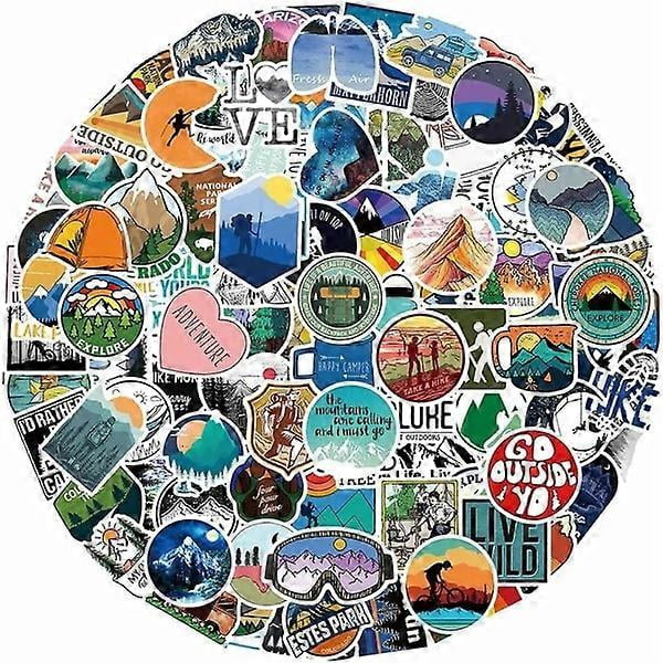 107 pcs Stickers, Outdoor Adventure Stickers, Aesthetic Stickers, sticker set.