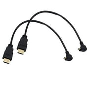 Angled Micro HDMI to Standard HDMI Cable;Seadream 2Pack 1Foot 90 Degree Up Angle Micro HDMI Male to HDMI Male Cable Connector (2Pack Up Angled)
