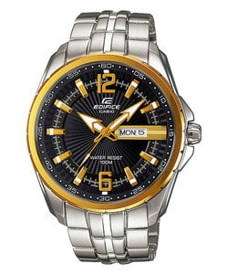 casio edifice men's chronograph silver bracelet watch