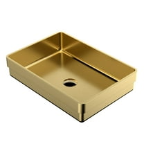 Karran Usa Cct200 Cinox 20" Rectangular Stainless Steel Drop In Bathroom Sink - Gold