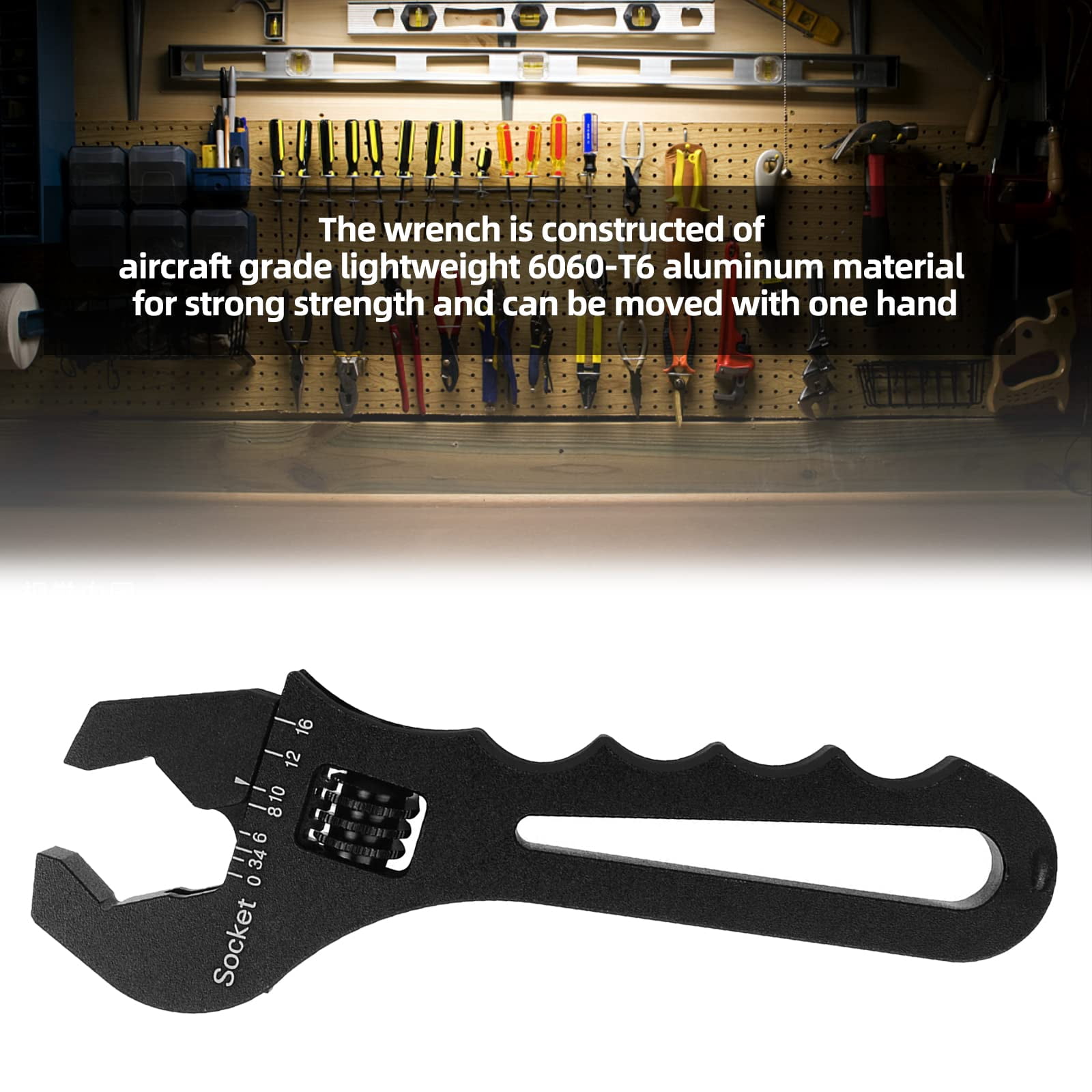 SPEEDWOW Adjustable Wrench, 3AN-16AN An Fitting Wrench Aluminum Lightweight Spanner Tools for An Hose Fitting Adapter End, 3Pcs