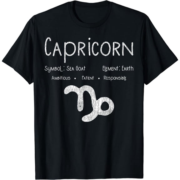 Vintage Capricorn Birthday Horoscope Zodiac Sign Astrology T-Shirt