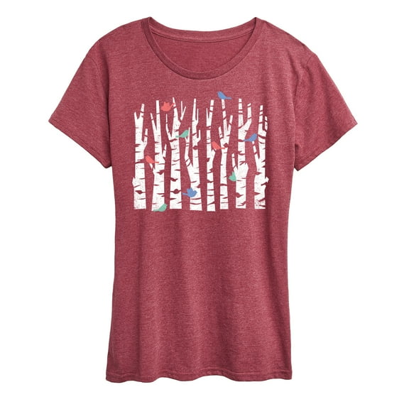Instant Message - Trees And Birds - Women's Short Sleeve Graphic T-Shirt