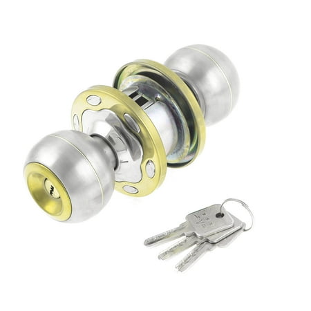 Home Bedroom Ball Shape Grip Lockset Lockable Door Knob Lock w 3 Keys ...