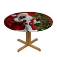 thumbnail image 3 of Orinice Santa Claus Christmas Tree Presents Round Table Cover Stain Resistant Washable Indoor Outdoor Tablecloth Kitchen Dining Wedding Parties Full Width Single-Sided Printing, 3 of 8