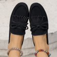 thumbnail image 6 of XIMIN Women's Flock Mid Heel Business PU Leather Loafers Work Casual Shoes Soft Sole Slip-On Cute Bowknot Ballerina Flats Lightweight Comfortable Fall Causal Shoes Walking, 6 of 8