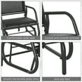 thumbnail image 6 of Outsunny Outdoor Glider Chairs, Swing Chair with Breathable Mesh Fabric, Curved Armrests and Steel Frame for Porch, Garden, Poolside, Balcony, Black, 6 of 9