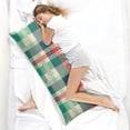 thumbnail image 4 of Full Body Pillow Cover 20x54 - Plaid Checkered Pillow Case with Hidden Zipper, Breathable Geometric Pillow Protector for Adults & Maternity - Machine Washable, 4 of 5