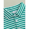 thumbnail image 5 of BemeyourBBs Baby Boy Golf Romper Short Sleeve Lapel Collar Stripes Print Bodysuit, 5 of 8