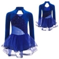 thumbnail image 2 of iiniim Lyrical Dance for Girls Sparkly Rhinestone Ballet Leotard with Wrap Skirts Modern Dancewear Blue 10, 2 of 7