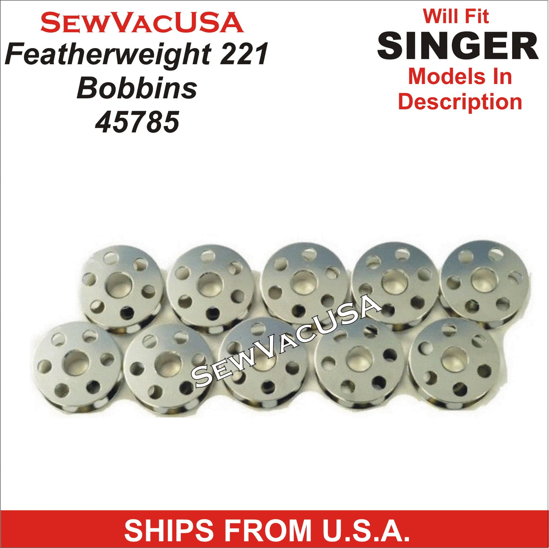 24 Singer Bobbins For Models 221/222 Featherweights & Singer Model 301 Machine 