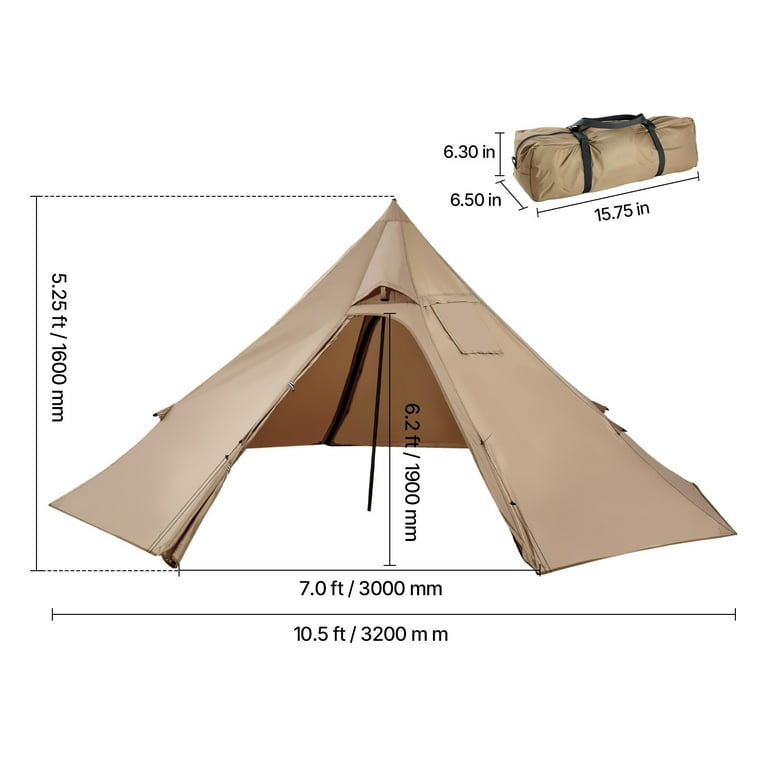 KFFKFF Compact Hot Tent for Two, Portable Winter Tipi with Stove