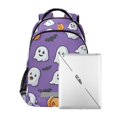 thumbnail image 7 of FORMRS Kids School Backpack Elementary Student Unisex Travel Bookbag with Reflective Stripes, Halloween Ghosts Purple, 7 of 7