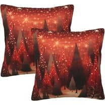 Christmas Pillow Covers Set of 2 16x16 Inch Throw Pillow Covers Xmas Trees Galaxy Decorative Pillow Cases Holiday Square Cushion Covers Pillow Protector for Home Couch Sofa Car