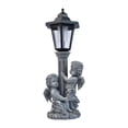thumbnail image 1 of Estatua de ángel con luces solares para exteriores, adorno artesanal, figura decorativa, regalo creativo, escultura de resina gris para jardín., 1 of 9