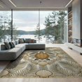 thumbnail image 2 of ODIKA 8'x10' Washable Area Rug Seashell Scroll Frame Nautical Ocean Wave Border Turtle Motif Refined Structured for Dining Room, Large Office, Lounge, Non-Slip Chair-Friendly Mat, 2 of 7